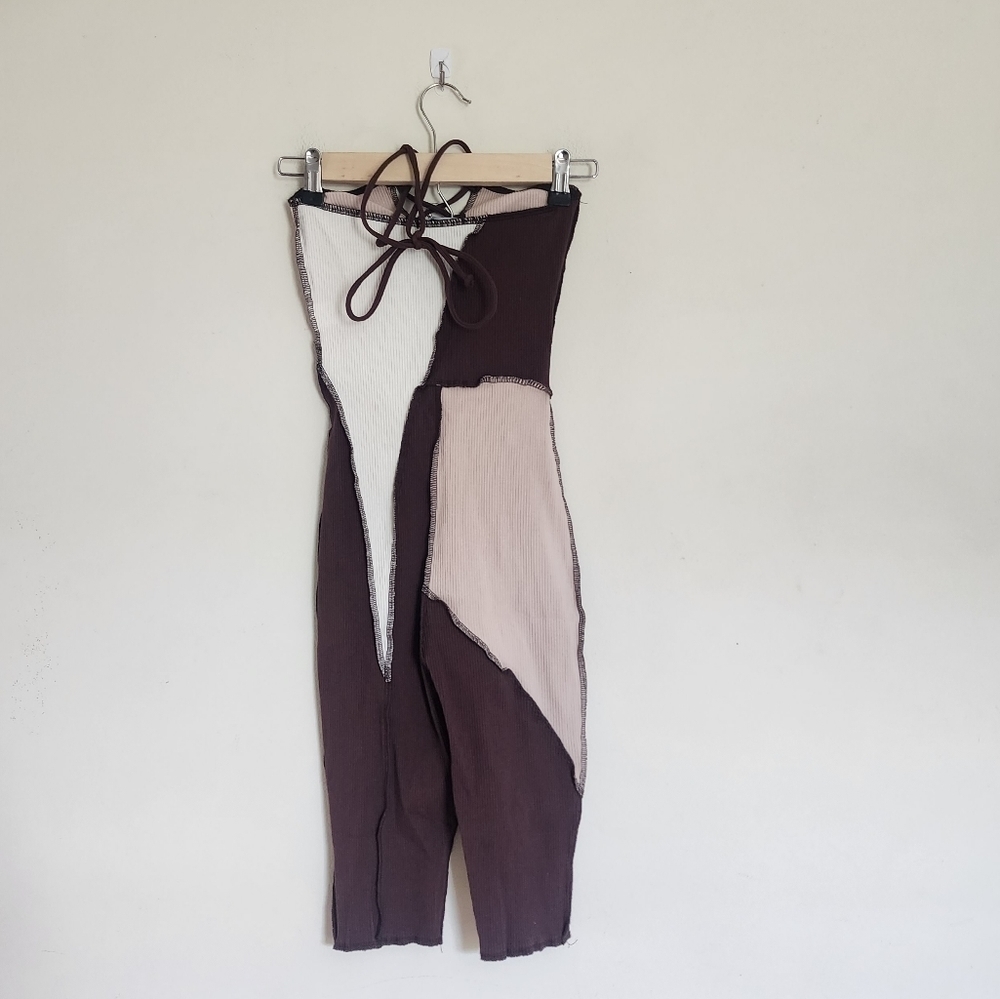 Fashion Nova Charli Colorblock Romper - Brown/Combo size Small NWT - Picture 4 of 6